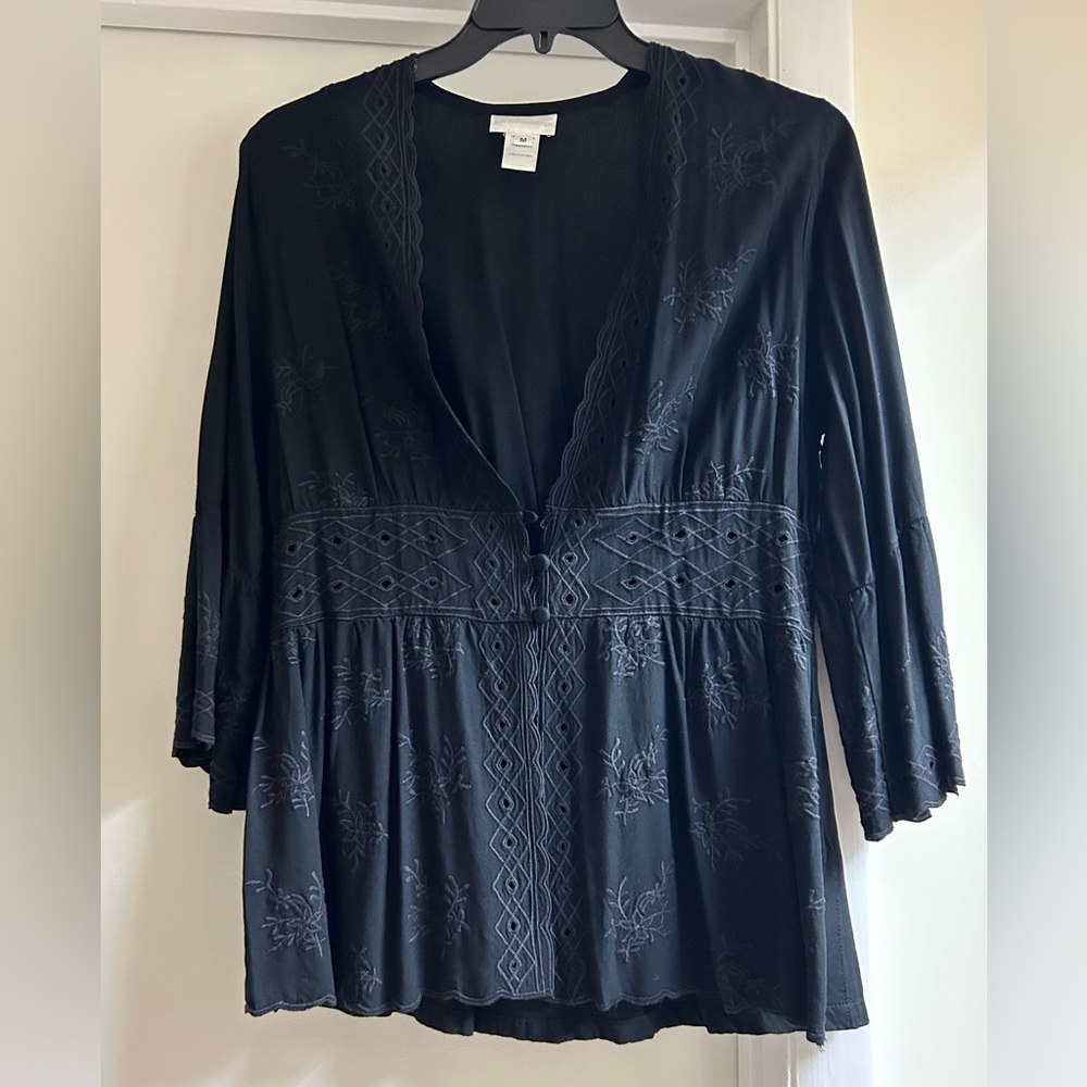 Beautiful, Black Embroidered Top